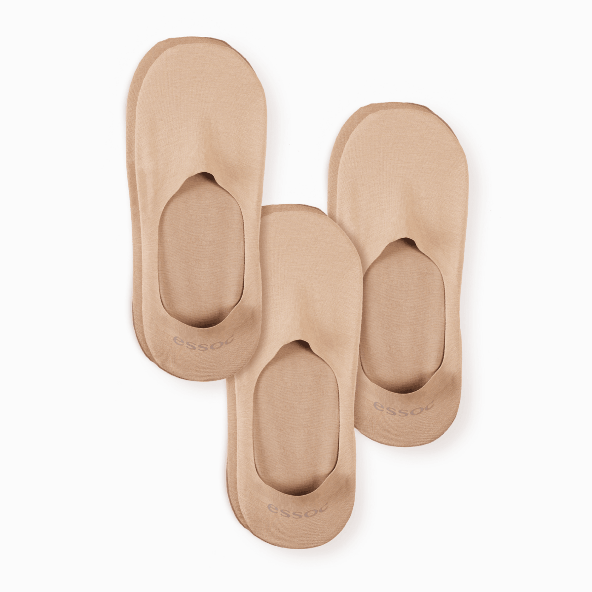 almond-beige-cotton-no-show-socks-3-pack-essoc-1 - essoc