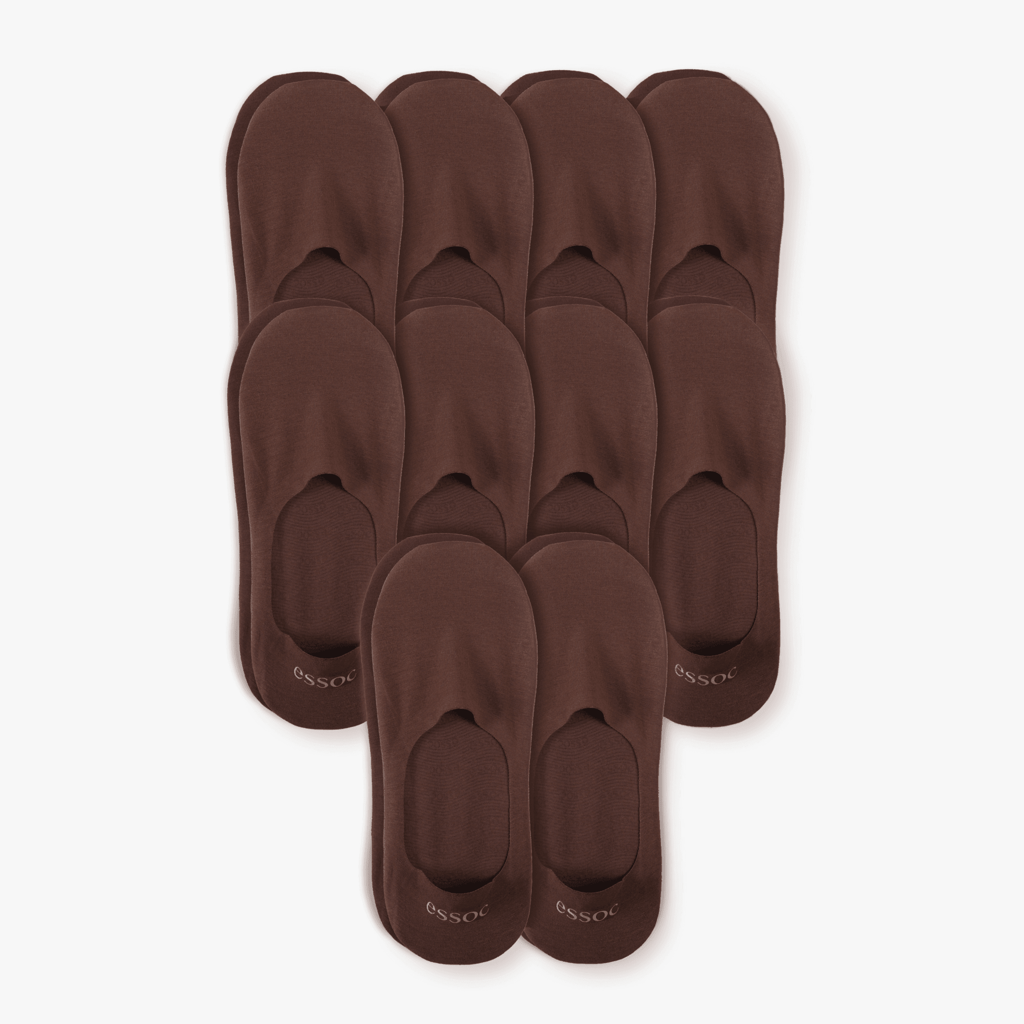 espresso-brown-cotton-no-show-socks-10-pack-essoc-1 - essoc