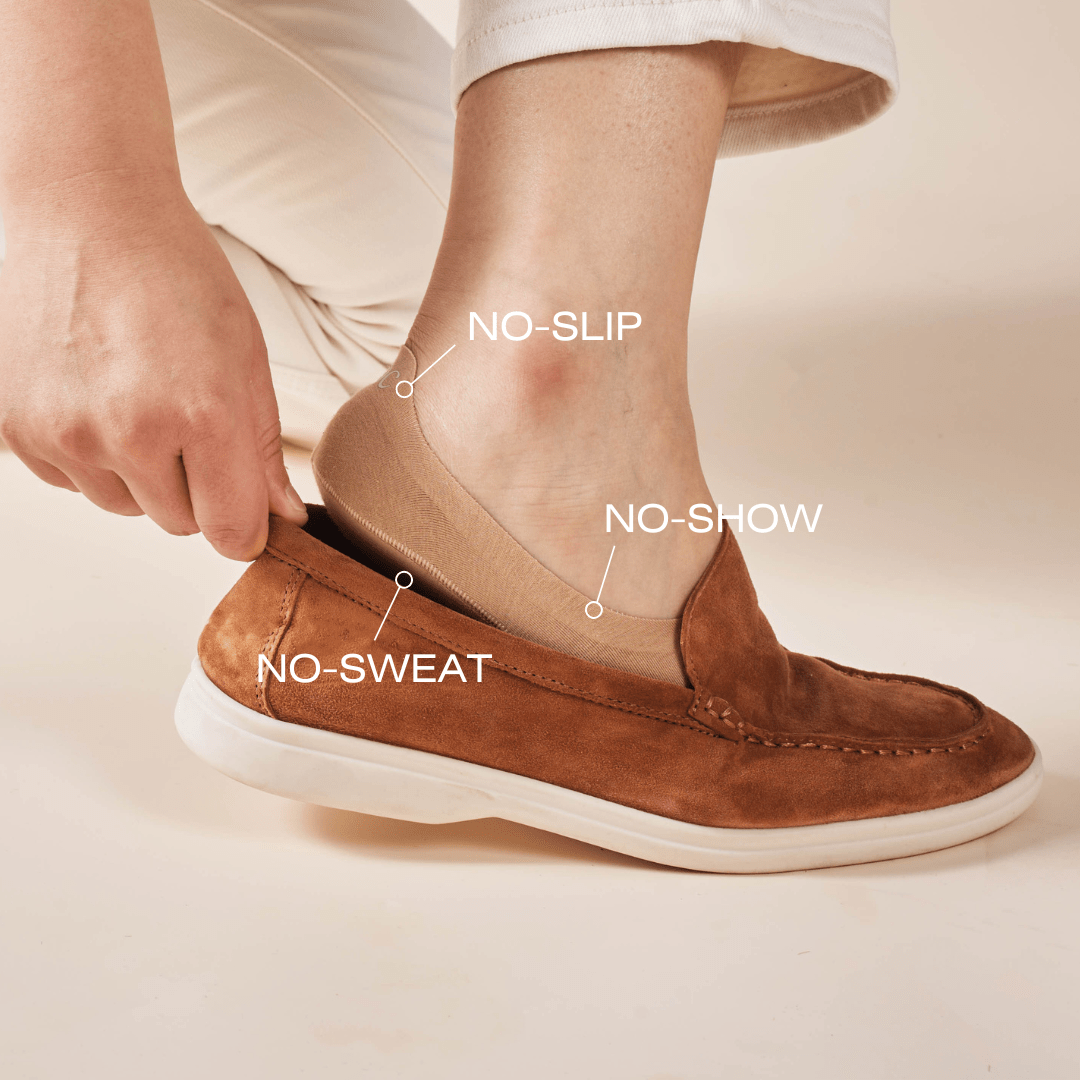essoc women's and men's beige cotton no show socks for loafers