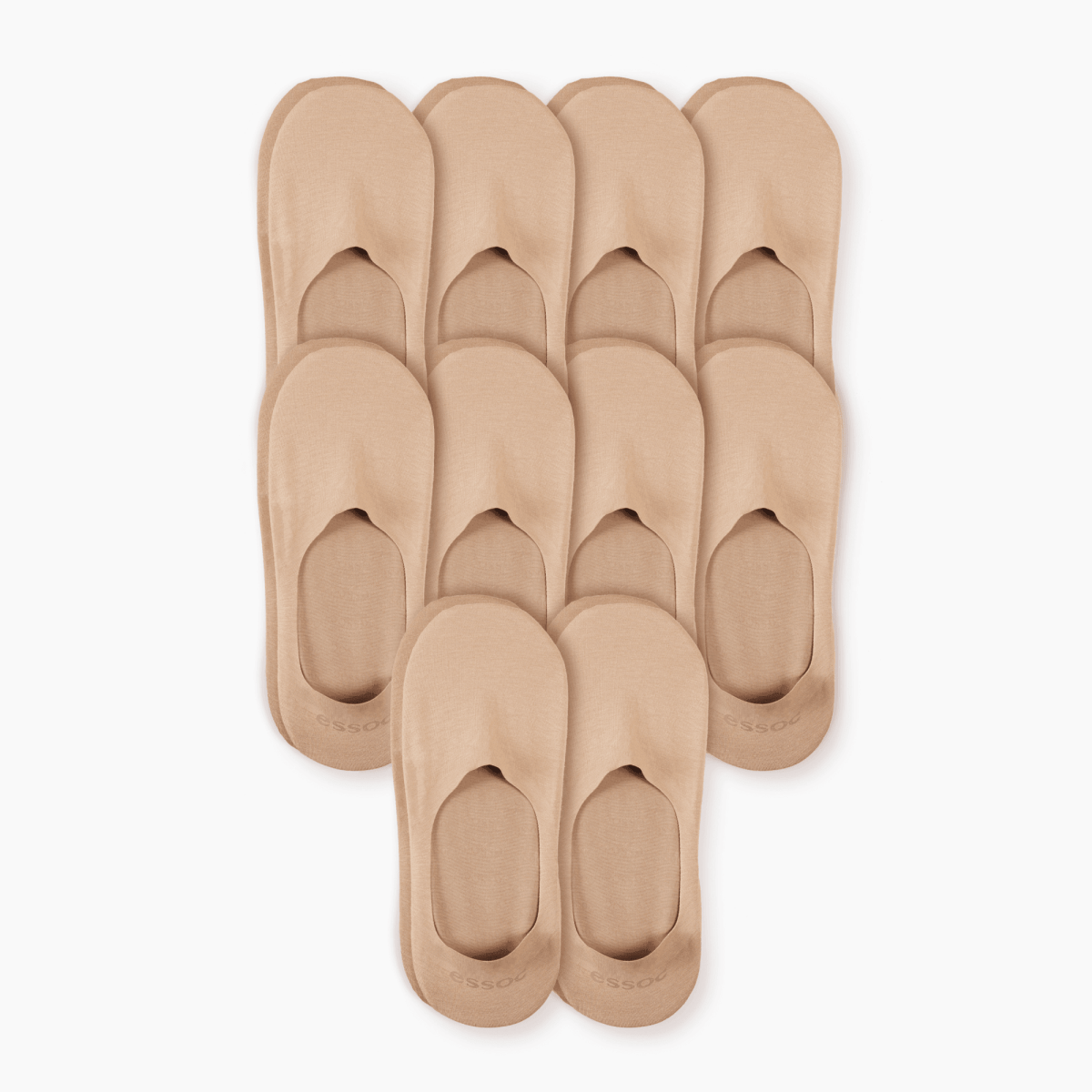 almond-beige-cotton-no-show-socks-10-pack-essoc-1 - essoc