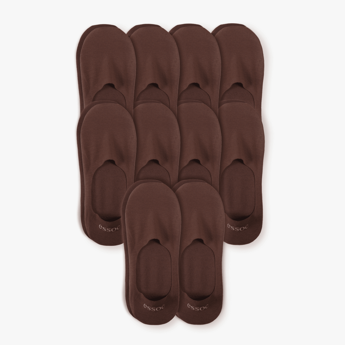 espresso-brown-cotton-no-show-socks-10-pack-essoc-1 - essoc