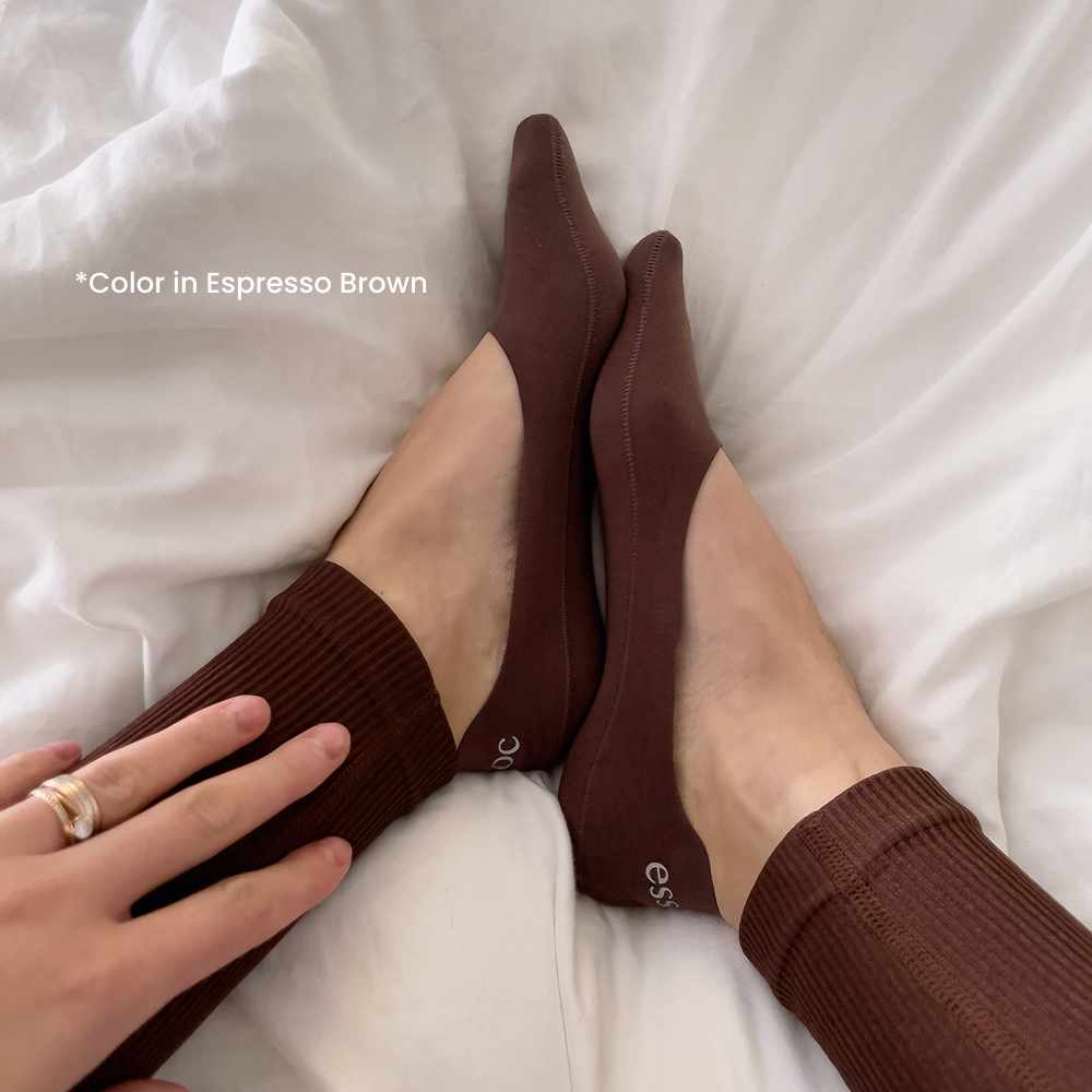 essoc women's and men's beige cotton no show socks for loafers